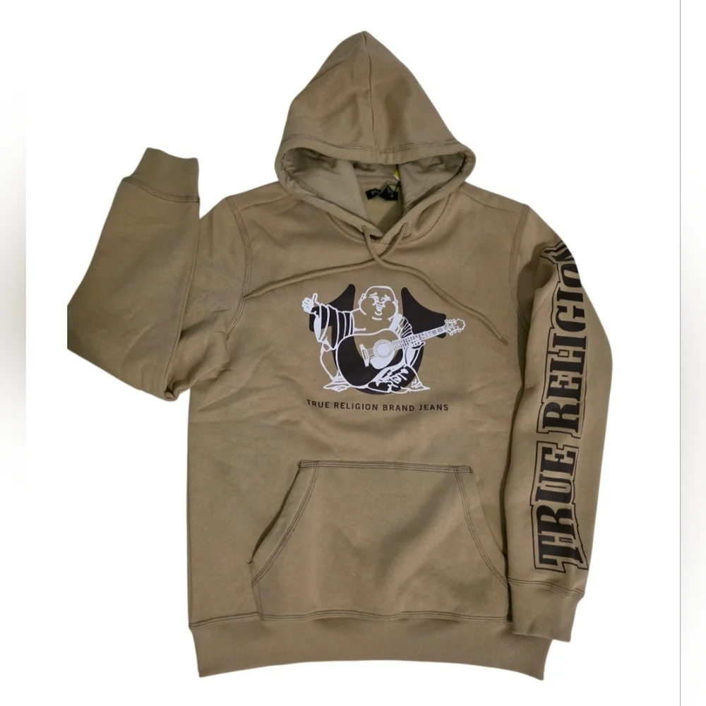 True Religion Budha Guitar Khaki Hoodie for Men NWT Size L